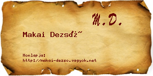 Makai Dezső névjegykártya