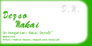 dezso makai business card